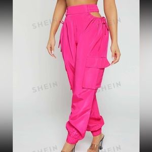 SHEIN SXY Cut Out Waist Flap Pocket Side
Drawstring Pants Size Medium